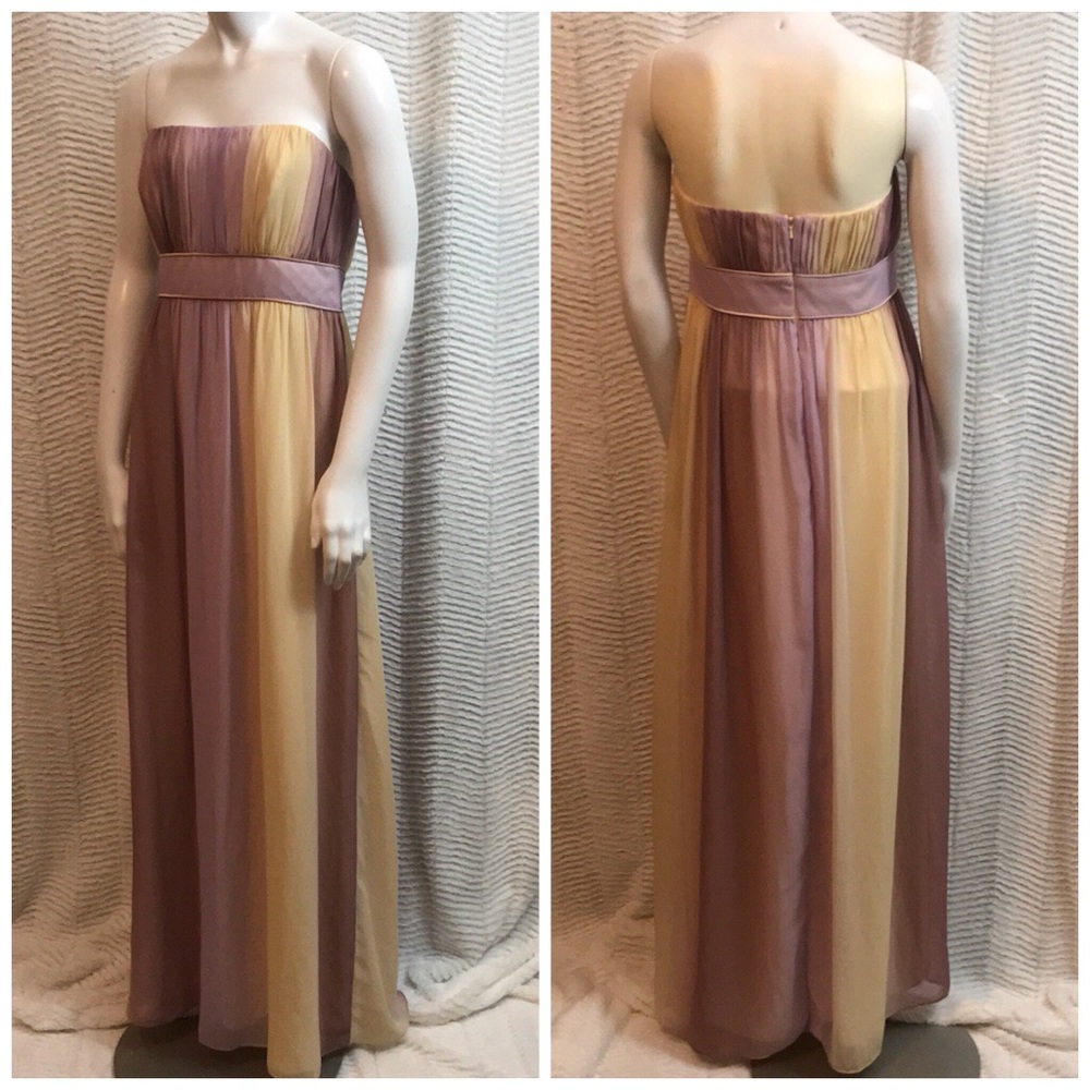 NWT After Six Vintage Ombré Nude Strapless Stripe